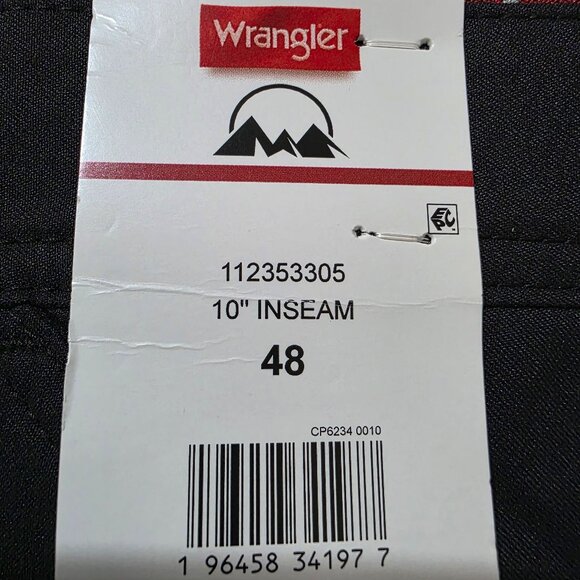 Wrangler Performance Zip Cargo Short Relaxed Fit UPF 50+ Mens Size 48 Black - Picture 4 of 13